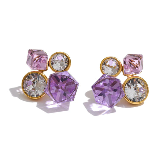 Crystal Cluster Studs – waterproof stud earrings by C'Bella Jewelry