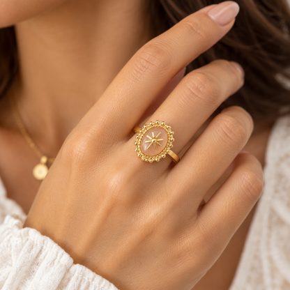 Rose Quartz Star Ring – pink stone ring by C'Bella Jewelry