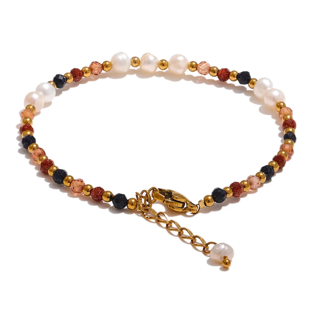 Pearl & Stone Bracelet – freshwater pearl bracelet by C'Bella Jewelry