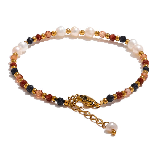Pearl & Stone Bracelet – freshwater pearl bracelet by C'Bella Jewelry