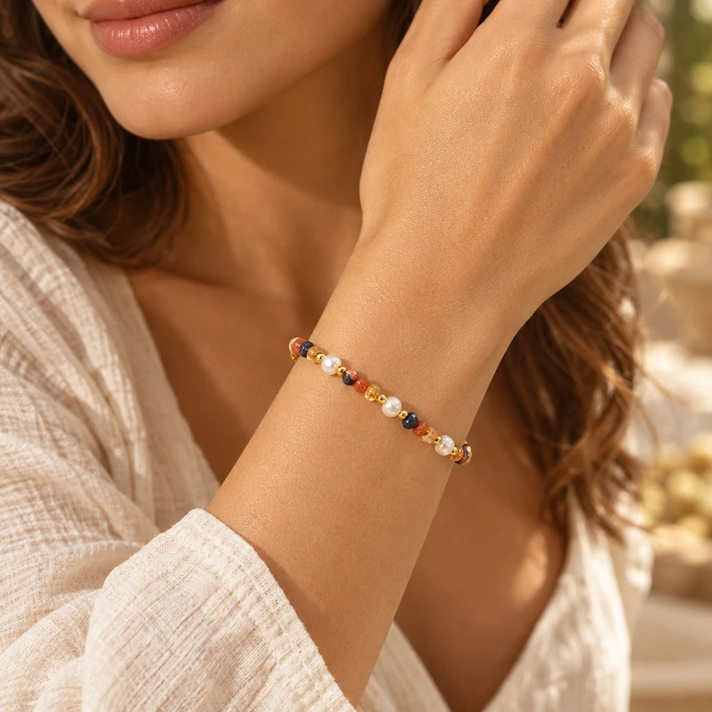 Pearl & Stone Bracelet by C'Bella Jewelry