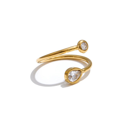 Orbit Zircon Ring – waterproof adjustable ring by C'Bella Jewelry