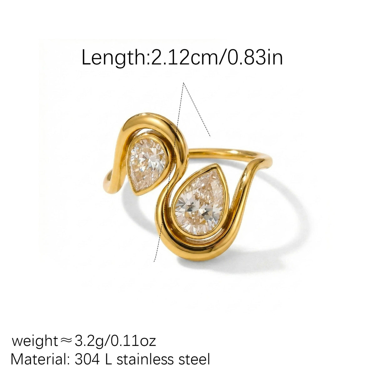 Solitaire Teardrop Ring by C'Bella Jewelry