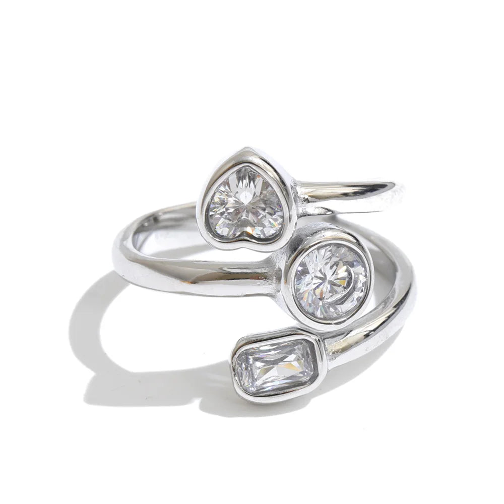 Heart Crossover Ring by C'Bella Jewelry