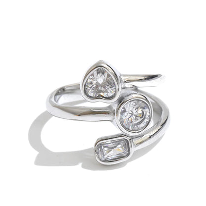 Heart Crossover Ring by C'Bella Jewelry