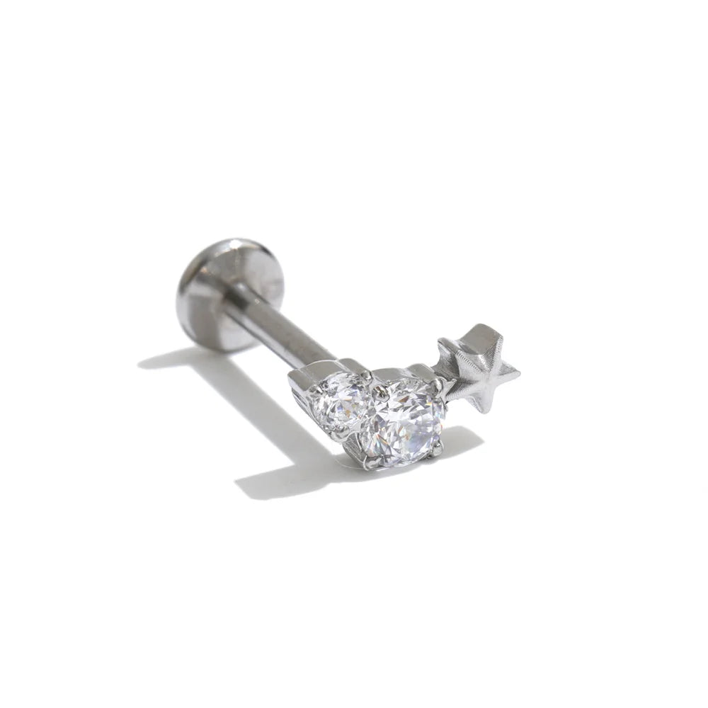 Curved Zircon Piercing by C'Bella Jewelry