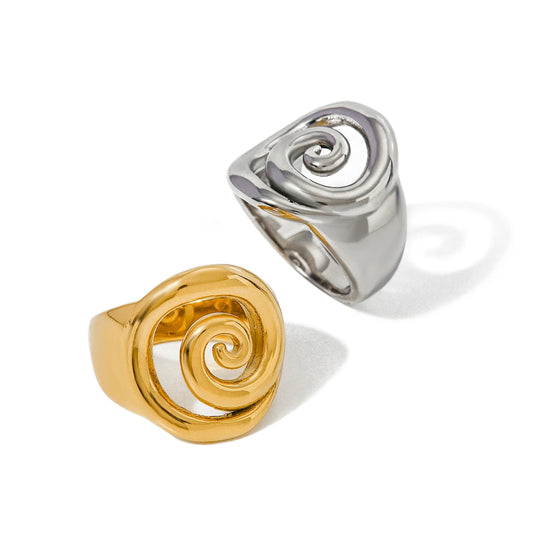 Spiral Twist Ring – waterproof stainless steel by C'Bella Jewelry