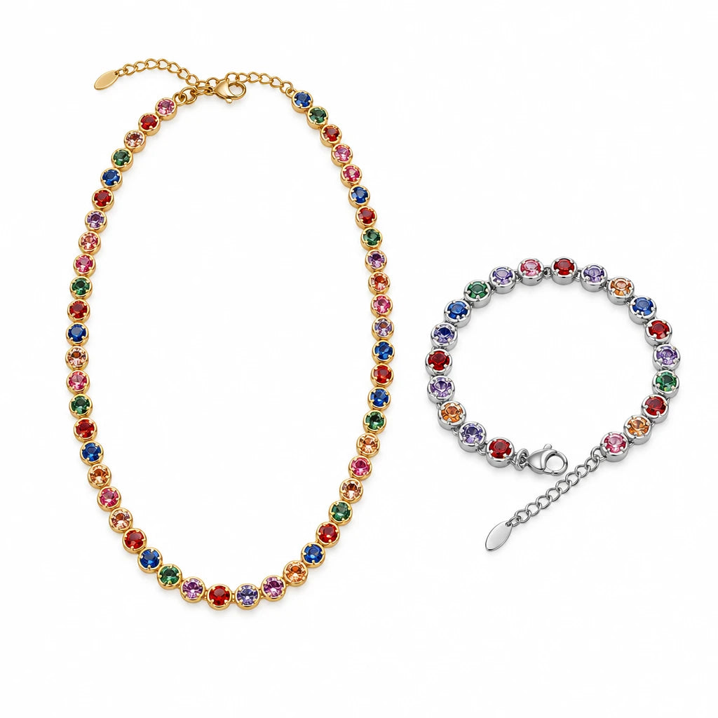 Rainbow Zircon Chain Set by C'Bella Jewelry – view 7