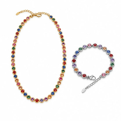 Rainbow Zircon Chain Set by C'Bella Jewelry – view 7