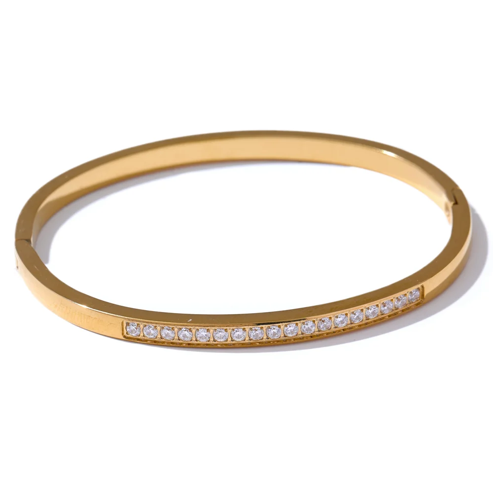 Sparkle Pavé Bangle – waterproof zircon bangle by C'Bella Jewelry