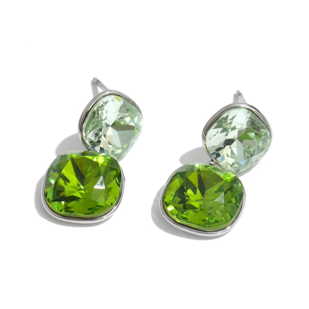 Crystal Square Drop Earrings by C'Bella Jewelry
