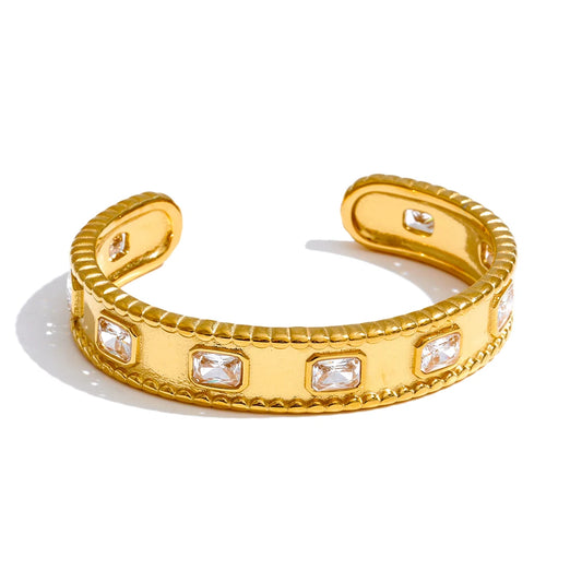 Baguette Statement Bangle – waterproof zircon bangle by C'Bella Jewelry