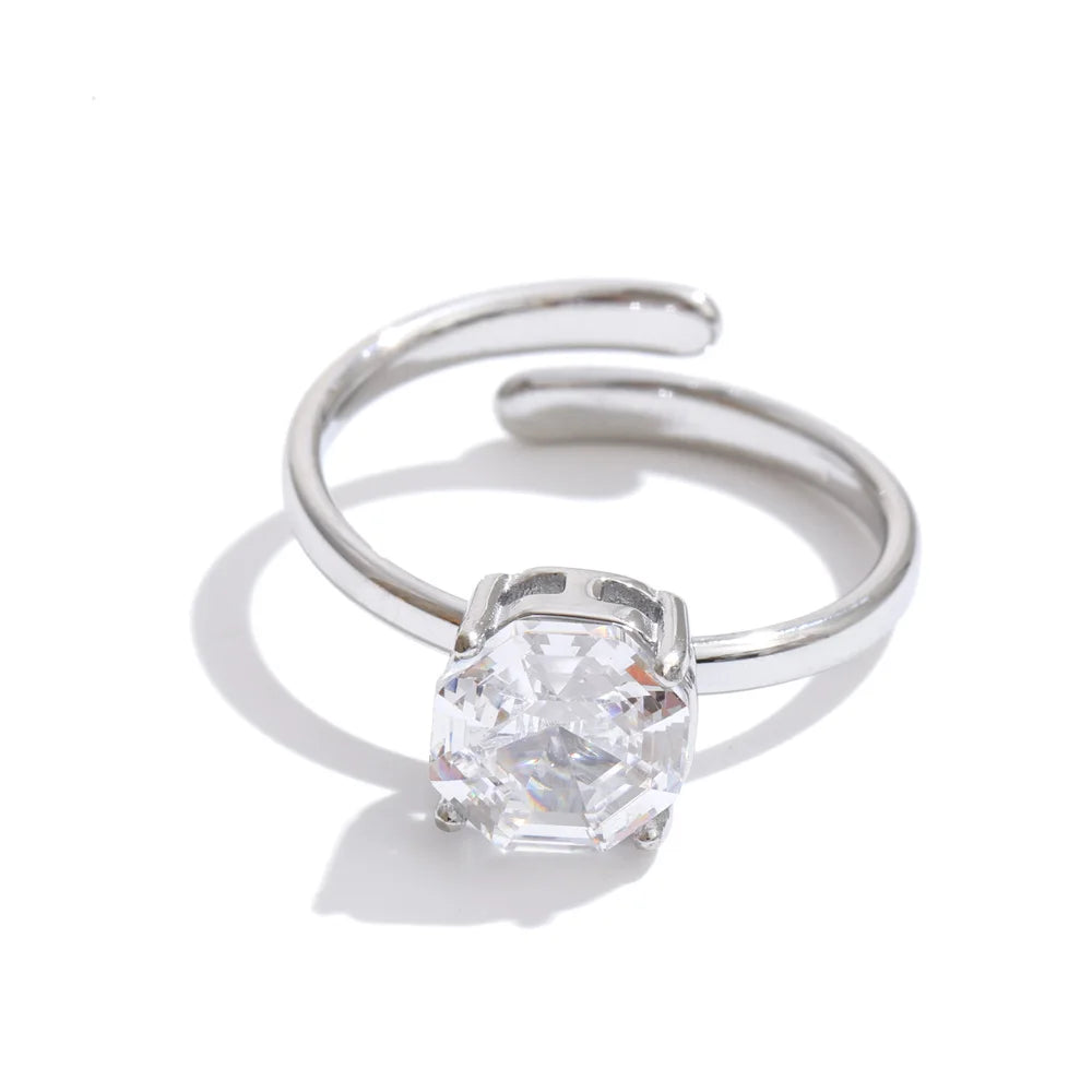 Round Zircon Open Ring by C'Bella Jewelry