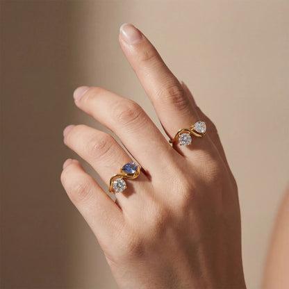 Teardrop Curve Ring – waterproof gold ring by C'Bella Jewelry