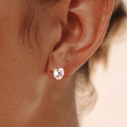 Solitaire Zircon Stud – Heart