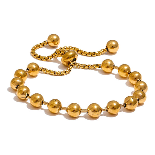 Gold Bead Bracelet – waterproof gold bracelet by C'Bella Jewelry