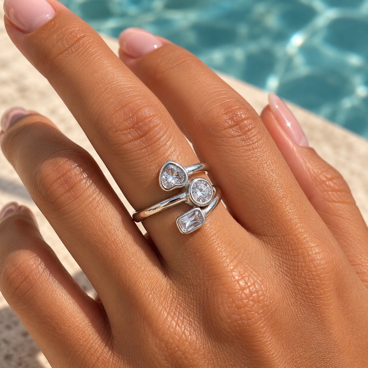 Heart Crossover Ring by C'Bella Jewelry – view 1