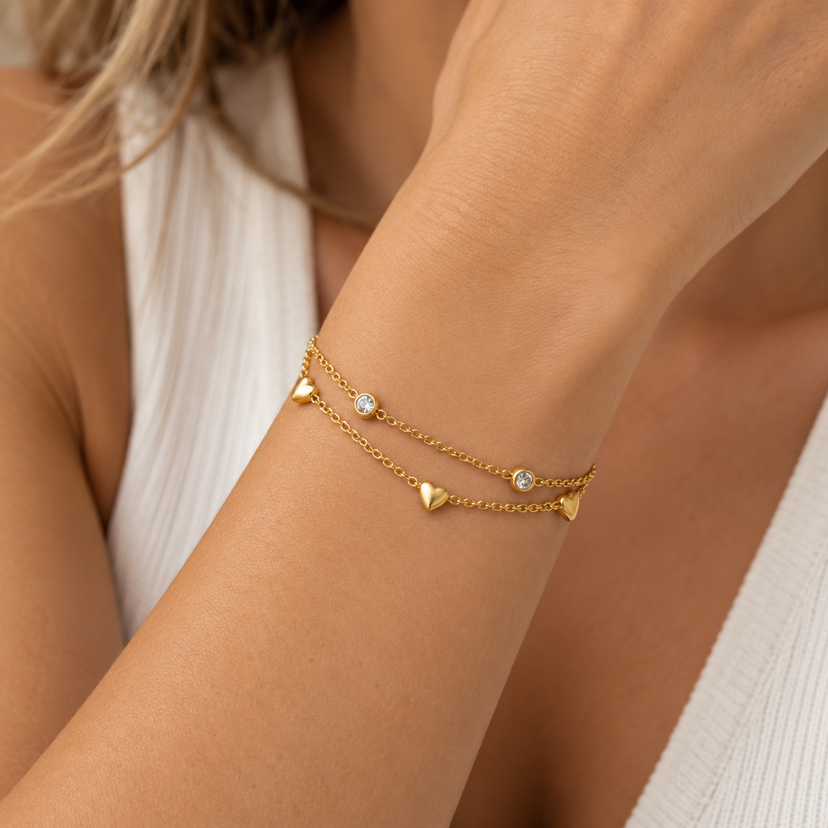 Heart Layered Bracelet by C'Bella Jewelry – view 1