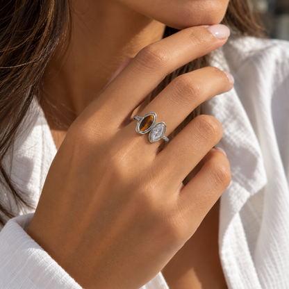 Vintage Stone and Zircon Ring – stone ring by C'Bella Jewelry