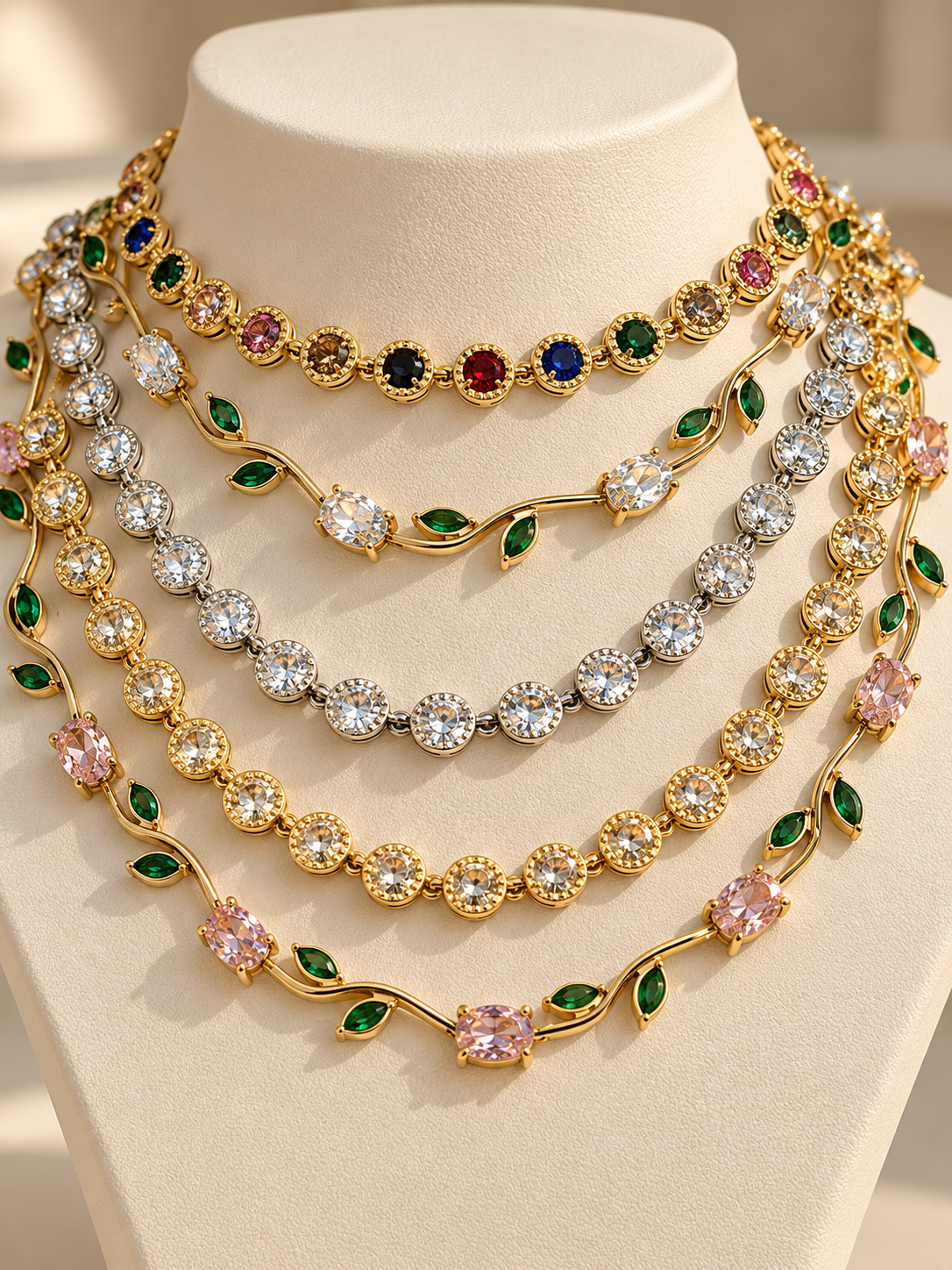 Zircon necklace and bracelet set by C'Bella Jewelry – view 2