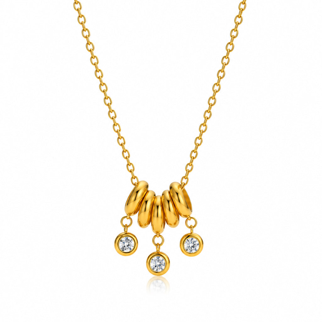Round White Rhinestone Necklace – rhinestone pendant by C'Bella Jewelry