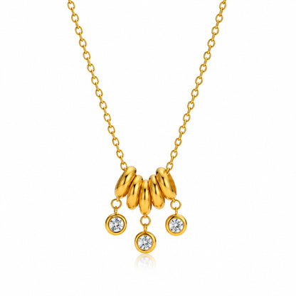 Round White Rhinestone Necklace – rhinestone pendant by C'Bella Jewelry