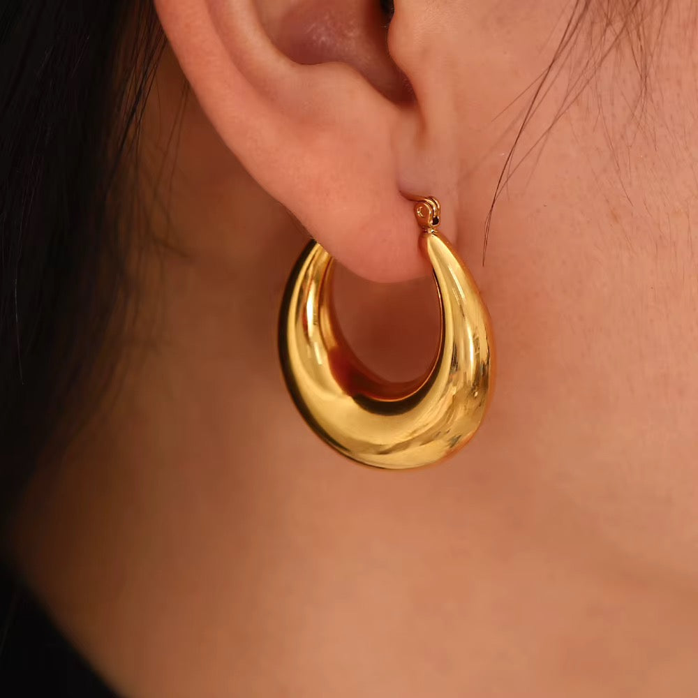 Charmy Chunky Hoop Earrings – view 6 | C'Bella Jewelry