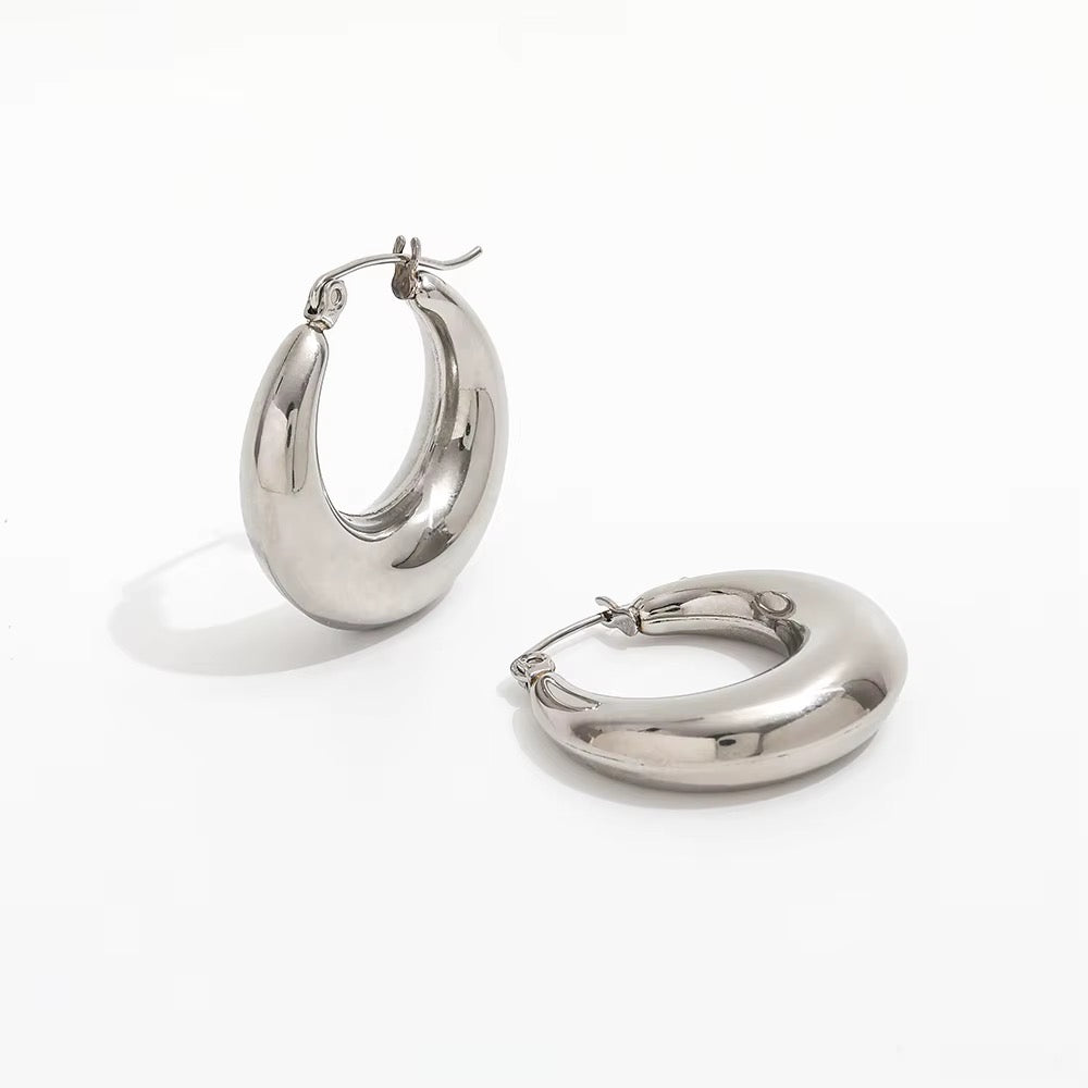 Charmy Chunky Hoop Earrings – view 5 | C'Bella Jewelry