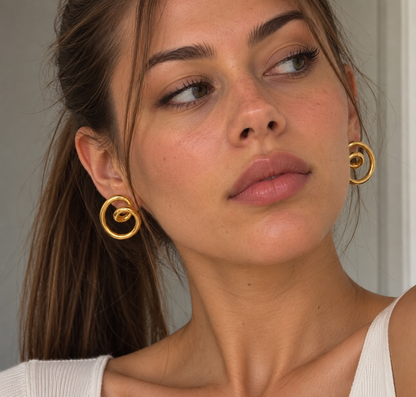 Heart Spin Gold Earrings – view 3 | C'Bella Jewelry