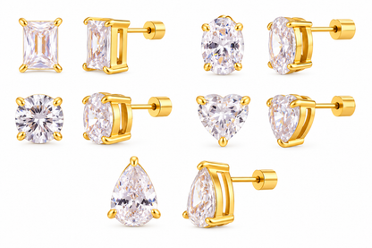Solitaire Zircon Stud – Emerald