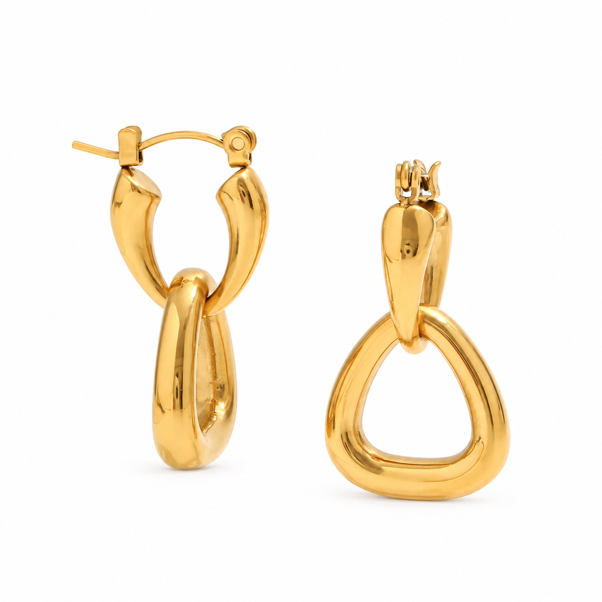 أقراط 2 in 1 ذهبية بطريقتي ارتداء