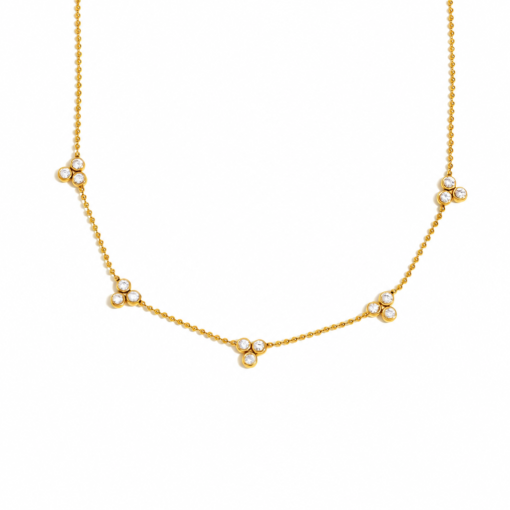 Clara Charm Necklace – 18K gold plated charm necklace by C'Bella Jewelry