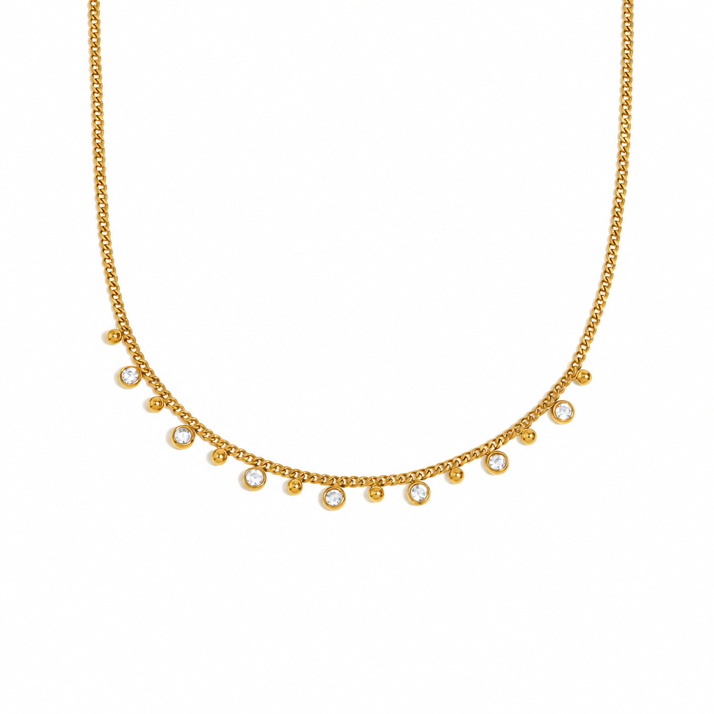 Daphne Charm Necklace – 18K gold plated charm necklace by C'Bella Jewelry
