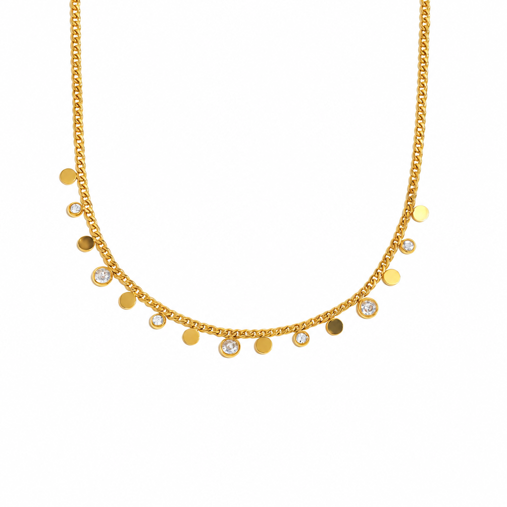 Gaia Charm Necklace – 18K gold plated charm necklace by C'Bella Jewelry