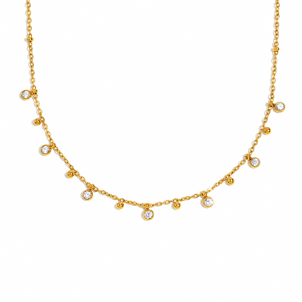 Mina Charm Necklace – 18K gold plated charm necklace by C'Bella Jewelry