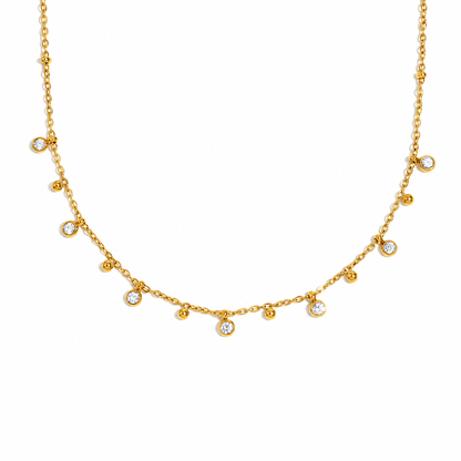 Mina Charm Necklace – 18K gold plated charm necklace by C'Bella Jewelry