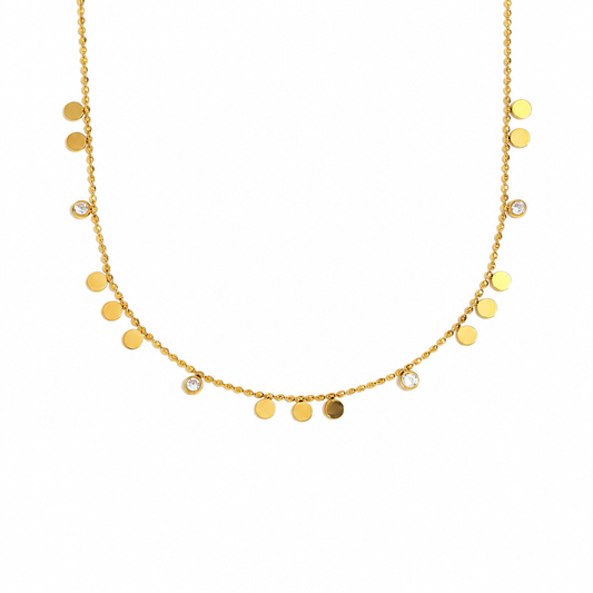 Noor Charm Necklace – 18K gold plated charm necklace by C'Bella Jewelry